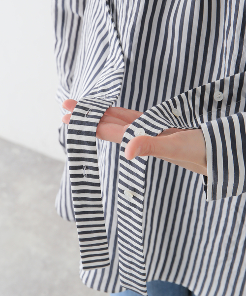 ヴェニット venit ブラトップ付き ストライプブラウス ネイビー サイズ：38 venit（ヴェニット）の「VENIT / stripe blouse(ストライプ柄