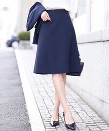 S～LL[セットアップ対応]ライトシャンブレー 台形スカート/洗える