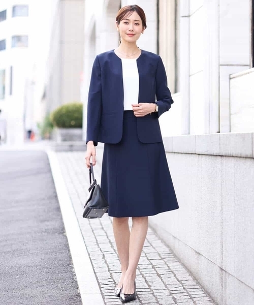 OFUON le MK（オフオンルエムケー）の「S～LL[セットアップ対応]ライトシャンブレー 台形スカート/洗える（スカート・レディース・ネイビー/グレー・36/38/40/42）」の19枚目の写真