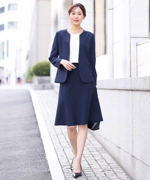 OFUON le MK（オフオンルエムケー）の「S～LL[セットアップ対応]ライトシャンブレー 台形スカート/洗える（スカート・レディース・ネイビー/グレー・36/38/40/42）」の20枚目の写真