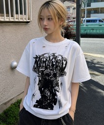 MAHAGRID | 『mahagrid/マハグリッド』 GOTH ANGEL DAMAGED TEE/ゴスエンゼルダメージ Tシャツ(Tシャツ/カットソー)