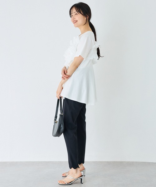 INCEDE（インシード）の「ビッグフリル リラクシートップス（Tシャツ/カットソー・レディース・ブラック/オフホワイト・L/M/4L/3L/LL）」の15枚目の写真