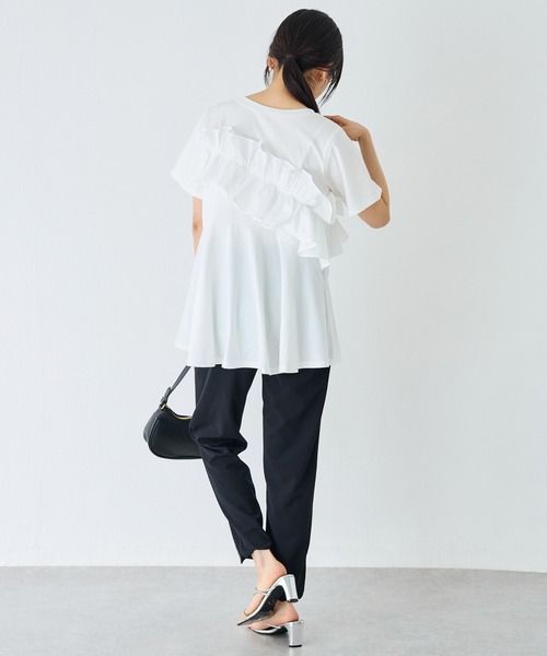 INCEDE（インシード）の「ビッグフリル リラクシートップス（Tシャツ/カットソー・レディース・ブラック/オフホワイト・L/M/4L/3L/LL）」の16枚目の写真