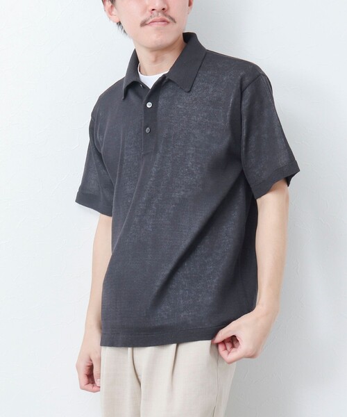 NOLLEY'S goodman(ノーリーズグッドマン)の「【WORK ABOUT】《イージーケア / 速乾性》GIMA ニットポロシャツ(ニット/セーター・メンズ・グレイッシュベージュ/イエロー/ダークネイビー・L/M)」の3枚目の写真