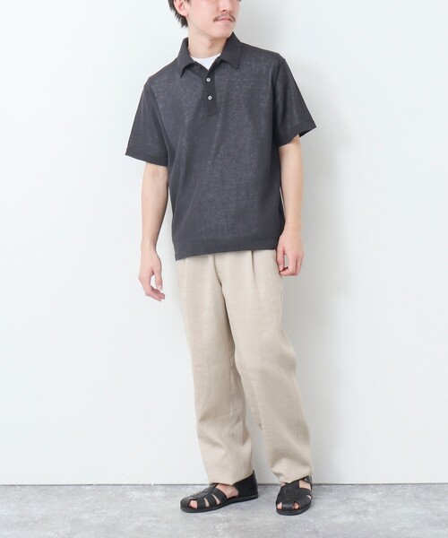 NOLLEY'S goodman(ノーリーズグッドマン)の「【WORK ABOUT】《イージーケア / 速乾性》GIMA ニットポロシャツ(ニット/セーター・メンズ・グレイッシュベージュ/イエロー/ダークネイビー・L/M)」の22枚目の写真
