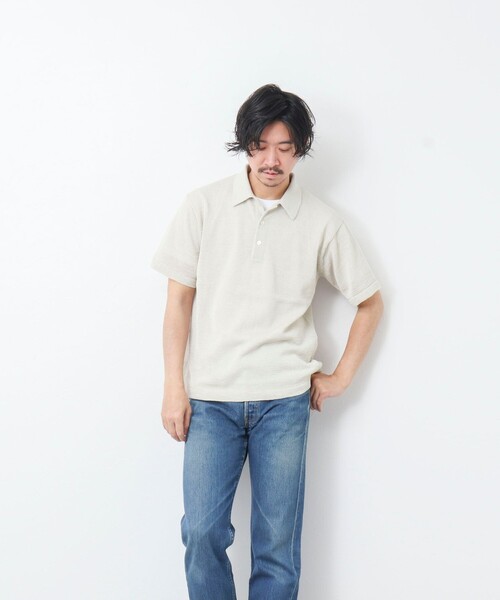 NOLLEY'S goodman(ノーリーズグッドマン)の「【WORK ABOUT】《イージーケア / 速乾性》GIMA ニットポロシャツ(ニット/セーター・メンズ・グレイッシュベージュ/イエロー/ダークネイビー・L/M)」の13枚目の写真