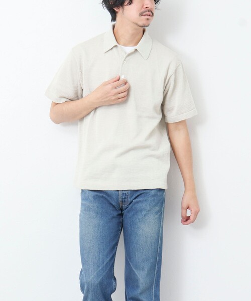 NOLLEY'S goodman(ノーリーズグッドマン)の「【WORK ABOUT】《イージーケア / 速乾性》GIMA ニットポロシャツ(ニット/セーター・メンズ・グレイッシュベージュ/イエロー/ダークネイビー・L/M)」の12枚目の写真