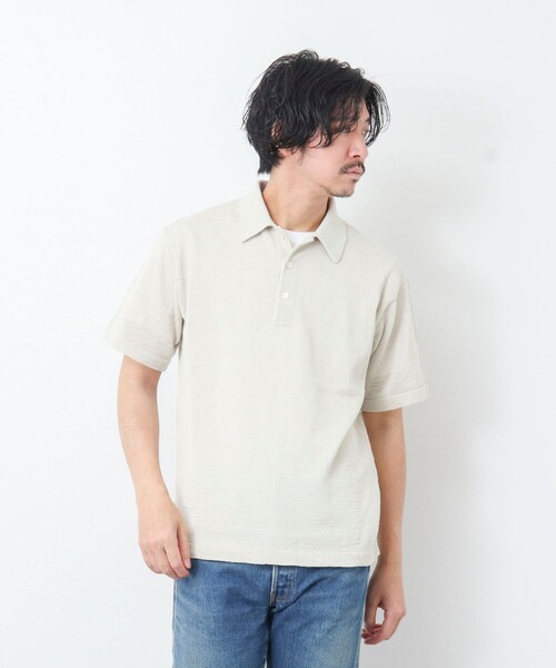 NOLLEY'S goodman(ノーリーズグッドマン)の「【WORK ABOUT】《イージーケア / 速乾性》GIMA ニットポロシャツ(ニット/セーター・メンズ・グレイッシュベージュ/イエロー/ダークネイビー・L/M)」の10枚目の写真