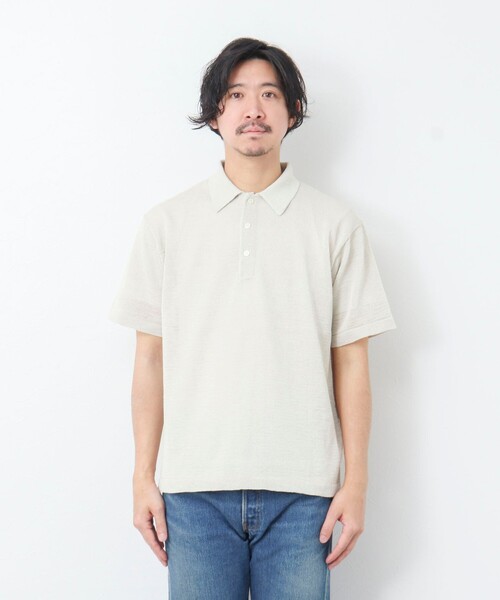 NOLLEY'S goodman(ノーリーズグッドマン)の「【WORK ABOUT】《イージーケア / 速乾性》GIMA ニットポロシャツ(ニット/セーター・メンズ・グレイッシュベージュ/イエロー/ダークネイビー・L/M)」の6枚目の写真