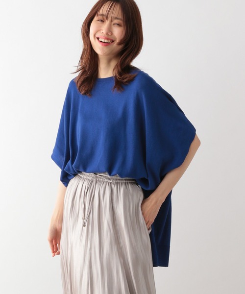 GLOBAL WORK（グローバルワーク）の「スッキレイさらさらポンチョ/987147（ニット/セーター・レディース・ホワイト×ブラック/ブルー系5/ブラウン系4/ブラック×ホワイト・FREE）」の21枚目の写真