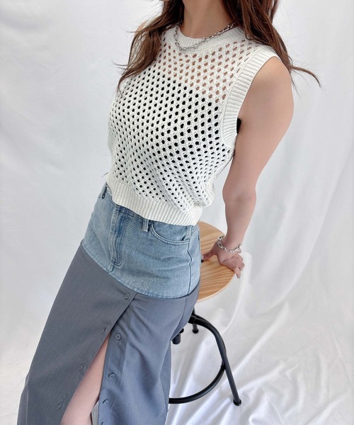 ENVYM（アンビー）の「メッシュタンクトップ（タンクトップ