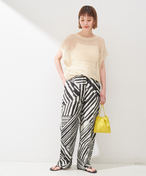 B.C STOCK（ベーセーストック）の「ウォーターカラープリントイージーパンツ（その他パンツ・レディース・ブラック/ブルー/オレンジ・FREE）」の4枚目の写真