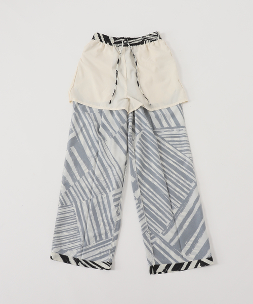 ウォーターカラープリントイージーパンツ（その他パンツ）｜B.C STOCK（ベーセーストック）