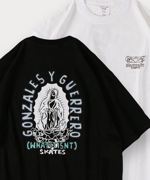 （What it isNt）ART BY MARKGONZALES（ワットイットイズント）の「【(What it isNt) ART BY MARK GONZALES/ワットイットイズント マークゴンザレス】バックプリントアートグラフィックTシャツ/ワンポイント/オーバーサイズ（Tシャツ/カットソー・メンズ・ホワイト系その他2/グレイッシュベージュ/ホワイト/ブラック/カーキ/ネイビー/ホワイト系その他/ブラック系その他/ブラック系その他2/ブラック系その他3/ダークブルー/ホワイト系その他3・M/XL/L）」の6枚目の写真