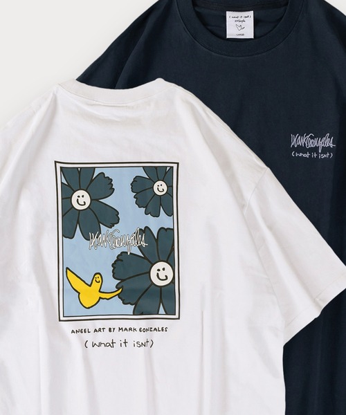 （What it isNt）ART BY MARKGONZALES（ワットイットイズント）の「【(What it isNt) ART BY MARK GONZALES/ワットイットイズント マークゴンザレス】バックプリントアートグラフィックTシャツ/ワンポイント/オーバーサイズ（Tシャツ/カットソー・メンズ・ホワイト系その他2/グレイッシュベージュ/ホワイト/ブラック/カーキ/ネイビー/ホワイト系その他/ブラック系その他/ブラック系その他2/ブラック系その他3/ダークブルー/ホワイト系その他3・M/XL/L）」の2枚目の写真