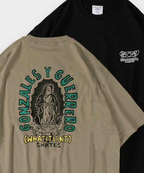 （What it isNt）ART BY MARKGONZALES（ワットイットイズント）の「【(What it isNt) ART BY MARK GONZALES/ワットイットイズント マークゴンザレス】バックプリントアートグラフィックTシャツ/ワンポイント/オーバーサイズ（Tシャツ/カットソー・メンズ・ホワイト系その他2/グレイッシュベージュ/ホワイト/ブラック/カーキ/ネイビー/ホワイト系その他/ブラック系その他/ブラック系その他2/ブラック系その他3/ダークブルー/ホワイト系その他3・M/XL/L）」の9枚目の写真