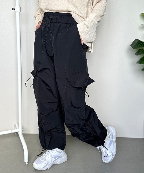 CRB(シーアールビー)の「タックカーゴパンツ(カーゴパンツ・レディース・ピンク/カーキ/ライトベージュ/ブラック・F)」の5枚目の写真