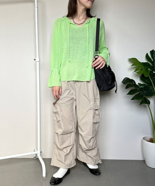 CRB(シーアールビー)の「タックカーゴパンツ(カーゴパンツ・レディース・ピンク/カーキ/ライトベージュ/ブラック・F)」の12枚目の写真