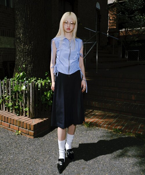 Six M 黒 プリーツスカート WHO'S WHO gallery（フーズフーギャラリー）の「【Six M