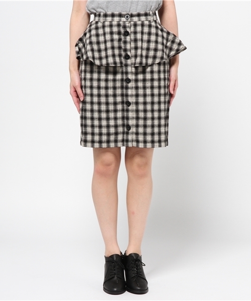 WEGO（ウィゴー）の「WEGO/前ボタンペプラムスカート（スカート・レディース・ブルー系その他/ブラック系その他・FREE）」の11枚目の写真