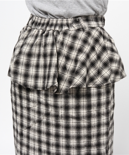 WEGO（ウィゴー）の「WEGO/前ボタンペプラムスカート（スカート・レディース・ブルー系その他/ブラック系その他・FREE）」の6枚目の写真