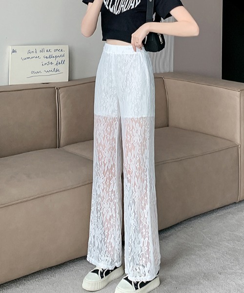 Vipoa(ヴィポア)の「総レースイージーパンツ(その他パンツ・レディース・ホワイト・FREE)」の2枚目の写真