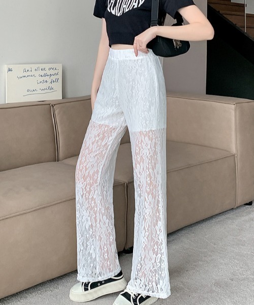 Vipoa(ヴィポア)の「総レースイージーパンツ(その他パンツ・レディース・ホワイト・FREE)」の3枚目の写真