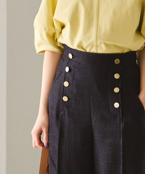 Noble（ノーブル）の「《追加》マリンディテールワイドパンツ（スラックス・レディース・ベージュ/ネイビー・36/38）」の21枚目の写真