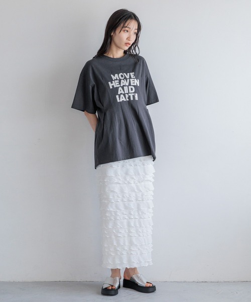 LOWRYS FARM（ローリーズファーム）の「リメイクタックプリントＳＳ　115250（Tシャツ/カットソー・レディース・グレー/チャコールグレー/アイボリー・FREE）」の15枚目の写真