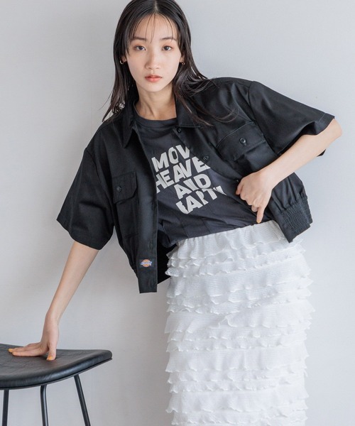 LOWRYS FARM（ローリーズファーム）の「リメイクタックプリントＳＳ　115250（Tシャツ/カットソー・レディース・グレー/チャコールグレー/アイボリー・FREE）」の21枚目の写真