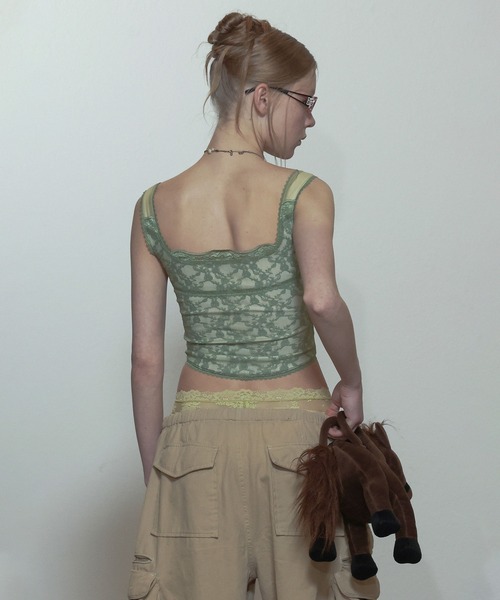 SCULPTOR（スカルプター）の「Team Mary Corset Top/チームメリーコルセットトップ（キャミソール・レディース・ホワイト/ブラック/グリーン・SMALL/MEDIUM/X-SMALL）」の13枚目の写真