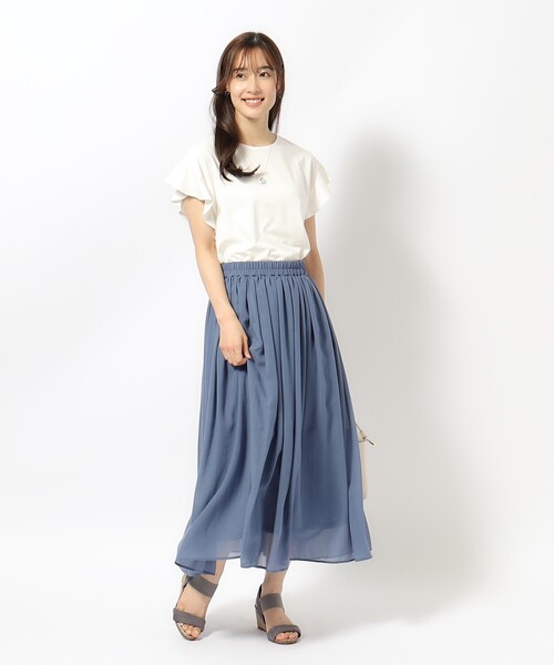 DRESKIP(ドレスキップ)の「◆【UV】女性らしく好印象 フリル袖トップス(Tシャツ/カットソー・レディース・ブラック/オフホワイト/ナチュラル/グリーン・02/03/04)」の12枚目の写真