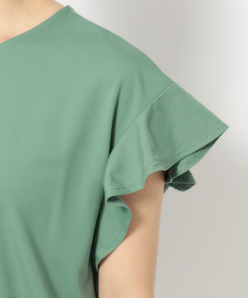 DRESKIP(ドレスキップ)の「◆【UV】女性らしく好印象 フリル袖トップス(Tシャツ/カットソー・レディース・ブラック/オフホワイト/ナチュラル/グリーン・02/03/04)」の19枚目の写真