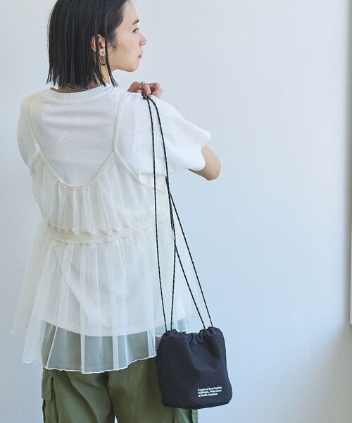 coen(コーエン)の「チュールキャミ付きロゴTシャツ(Tシャツ/カットソー・レディース・ダークグレー/その他1/その他2/オフホワイト・M/L)」の9枚目の写真