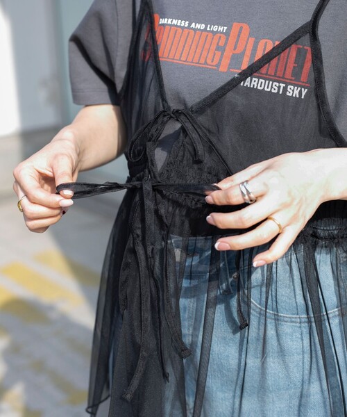 coen(コーエン)の「チュールキャミ付きロゴTシャツ(Tシャツ/カットソー・レディース・ダークグレー/その他1/その他2/オフホワイト・M/L)」の22枚目の写真