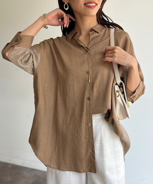 Chez toi（シェトワ）の「BACKシアーリネンシャツ（シャツ/ブラウス