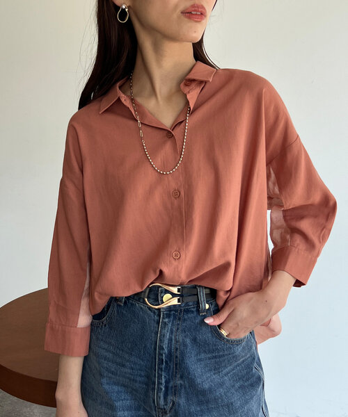 Chez toi（シェトワ）の「BACKシアーリネンシャツ（シャツ/ブラウス