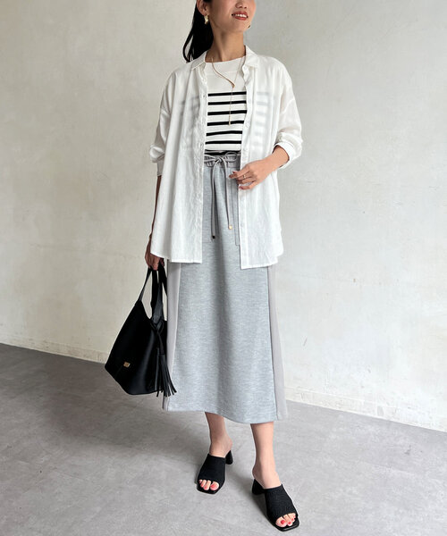 Chez toi(シェトワ)の「BACKシアーリネンシャツ(シャツ/ブラウス・レディース・ピンク/ベージュ/ブラック/オフホワイト・FREE)」の18枚目の写真