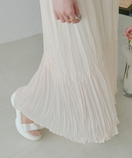 Ambre Neige(アンブルネージュ)の「ショルダーフリルクリンクルワンピース/【WEB/EC限定商品】(ワンピース・レディース・ブラック/ライトブルー/アイボリー/ベビーピンク・FREE)」の9枚目の写真