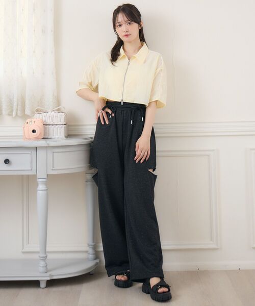 ems excite（エムズエキサイト）の「ZIPショートSH（シャツ/ブラウス・レディース・ホワイト/ブラック/イエロー・FREE）」の8枚目の写真