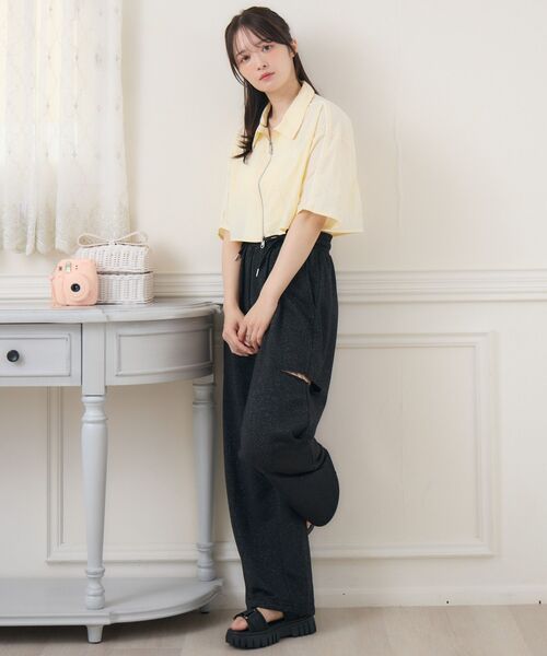 ems excite（エムズエキサイト）の「ZIPショートSH（シャツ/ブラウス・レディース・ホワイト/ブラック/イエロー・FREE）」の10枚目の写真