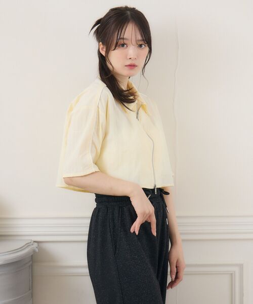 ems excite（エムズエキサイト）の「ZIPショートSH（シャツ/ブラウス・レディース・ホワイト/ブラック/イエロー・FREE）」の13枚目の写真