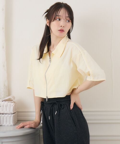 ems excite（エムズエキサイト）の「ZIPショートSH（シャツ/ブラウス・レディース・ホワイト/ブラック/イエロー・FREE）」の14枚目の写真