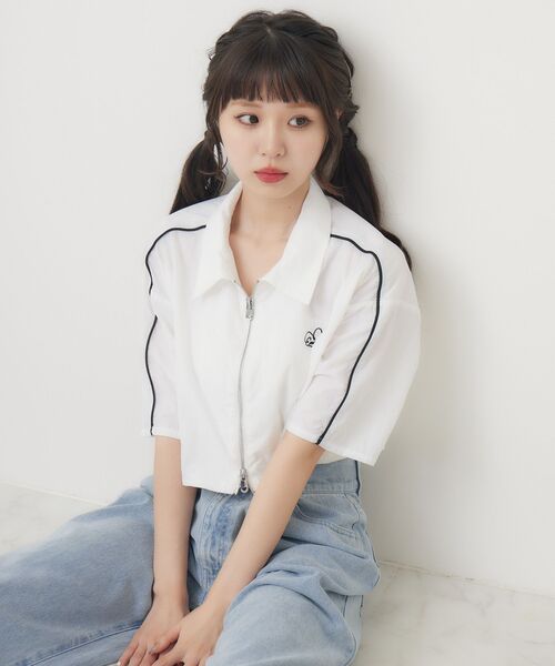 ems excite（エムズエキサイト）の「ZIPショートSH（シャツ/ブラウス・レディース・ホワイト/ブラック/イエロー・FREE）」の17枚目の写真