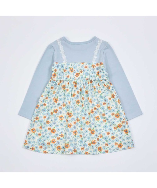 KP（ケーピー）の「コスモス柄レイヤード風長袖ワンピース(80～150)（ワンピース・キッズ・ブルー/オレンジ・90cm/100cm/120cm/130cm/140cm）」の14枚目の写真