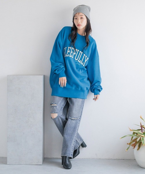 LOWRYS FARM（ローリーズファーム）の「ＣＯＮＥ／ワイドストレートパンツ　 131356（デニムパンツ・レディース・ブラック/ブルー系その他2/ブルー系その他/ブルー/インディゴブルー/ブラック系その他・S/M/L）」の16枚目の写真