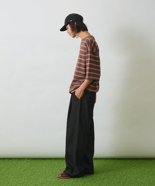 WETTEMPT(ウィテンプト)の「DRAW CORD MULTI BORDER TEE / ドローコードマルチボーダーT(Tシャツ/カットソー・メンズ・ブラウン/ブルー・LARGE/MEDIUM/SMALL)」の17枚目の写真