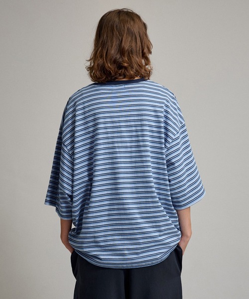 【関税込み】WOOYOUNGMI マルチカラー ボーダー Tシャツ セール】DRAW CORD MULTI BORDER TEE / ドローコードマルチ