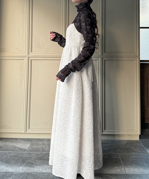 JUNOAH（ジュノア）の「リボン柄シアートップス（Tシャツ/カットソー・レディース・オフホワイト/グレー/ブラック・FREE）」の11枚目の写真