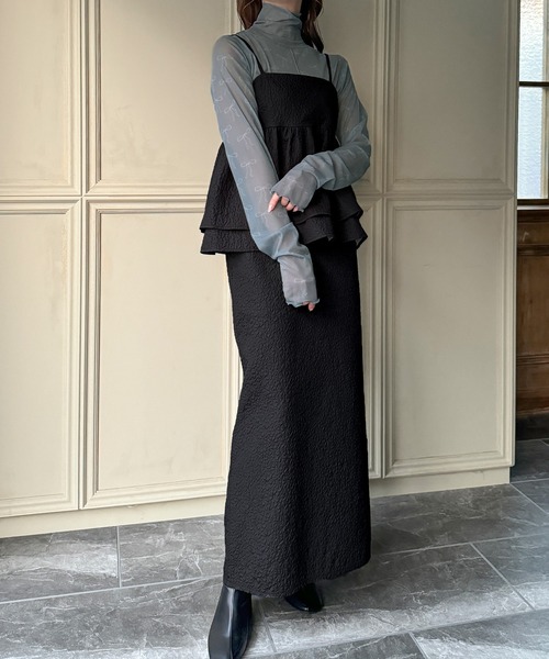 JUNOAH（ジュノア）の「リボン柄シアートップス（Tシャツ/カットソー・レディース・オフホワイト/グレー/ブラック・FREE）」の15枚目の写真